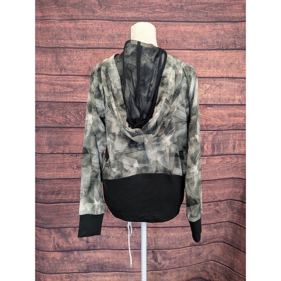 Simply Vera Vera Wang Simply Breathe Gray Black Jacket Hooded Size M - Picture 3 of 7